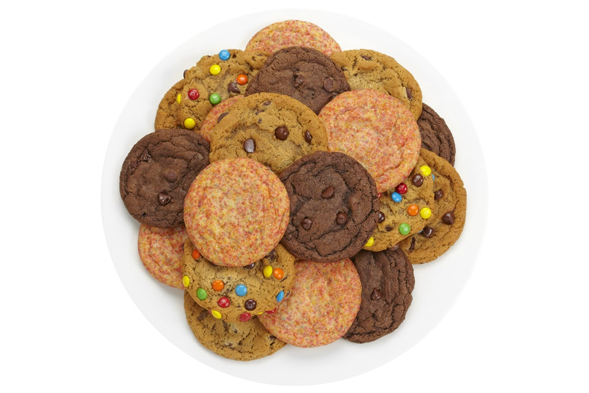 Order Cookie Platter - 2 Dozen Assorted Cookies food online from Great American Cookies - Bel Air Mall store, Mobile on bringmethat.com