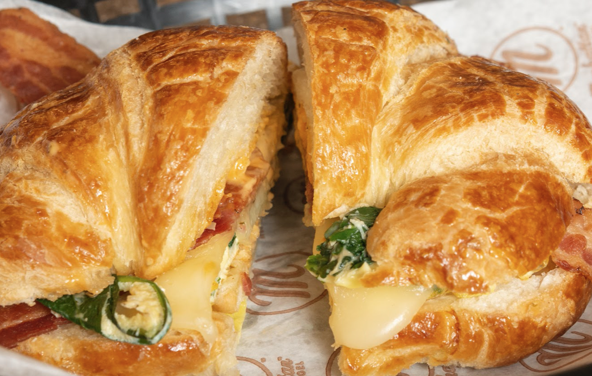 Order Spinach Bacon Croissant food online from Manhattan Bagel store, Chalfont on bringmethat.com