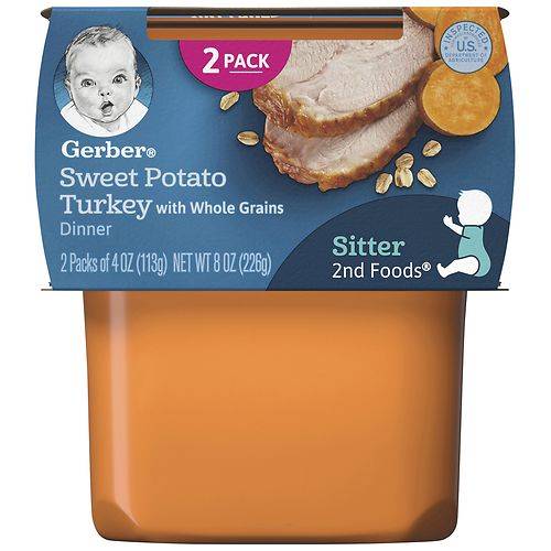 Order Gerber 2nd Foods Baby Food Sweet Potato & Turkey - 4.0 oz x 2 pack food online from Walgreens store, Narragansett on bringmethat.com