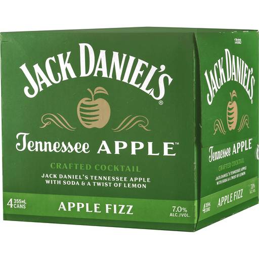 Order Jack Daniel's Apple Fizz Cocktail (4PK 355 ML) 137068 food online from BevMo! store, El Cajon on bringmethat.com