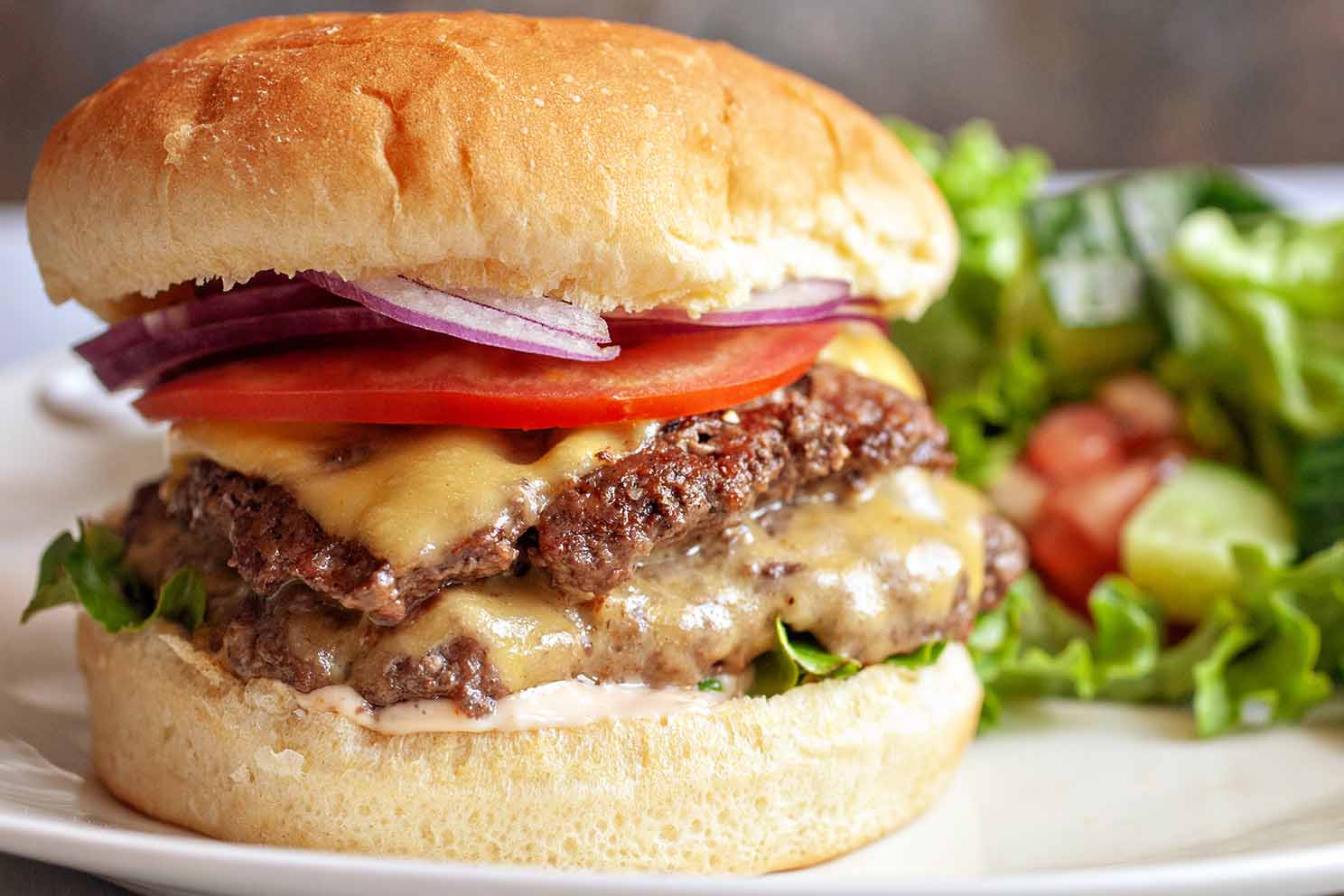 Order Double cheese Burger food online from Vino's Pizzeria store, Greensboro on bringmethat.com