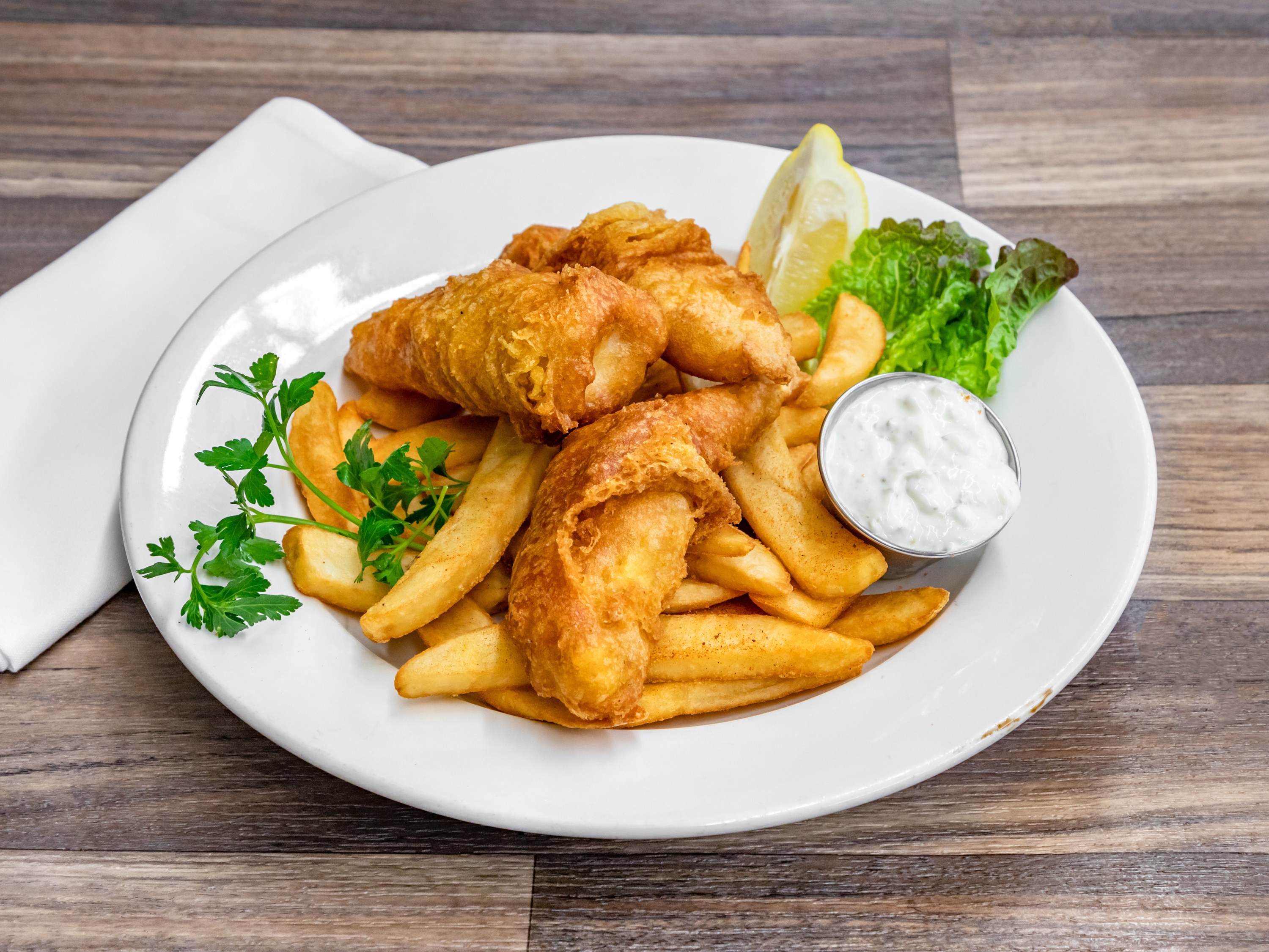 Order Fish and Chips food online from The Warehouse Restaurant store, Marina Del Rey on bringmethat.com