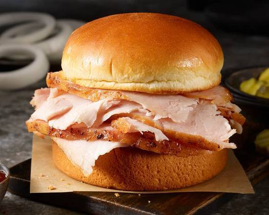 Order Turkey ＆ Cheese Sandwich Plate food online from Dickey'S Barbecue Pit store, Las Vegas on bringmethat.com
