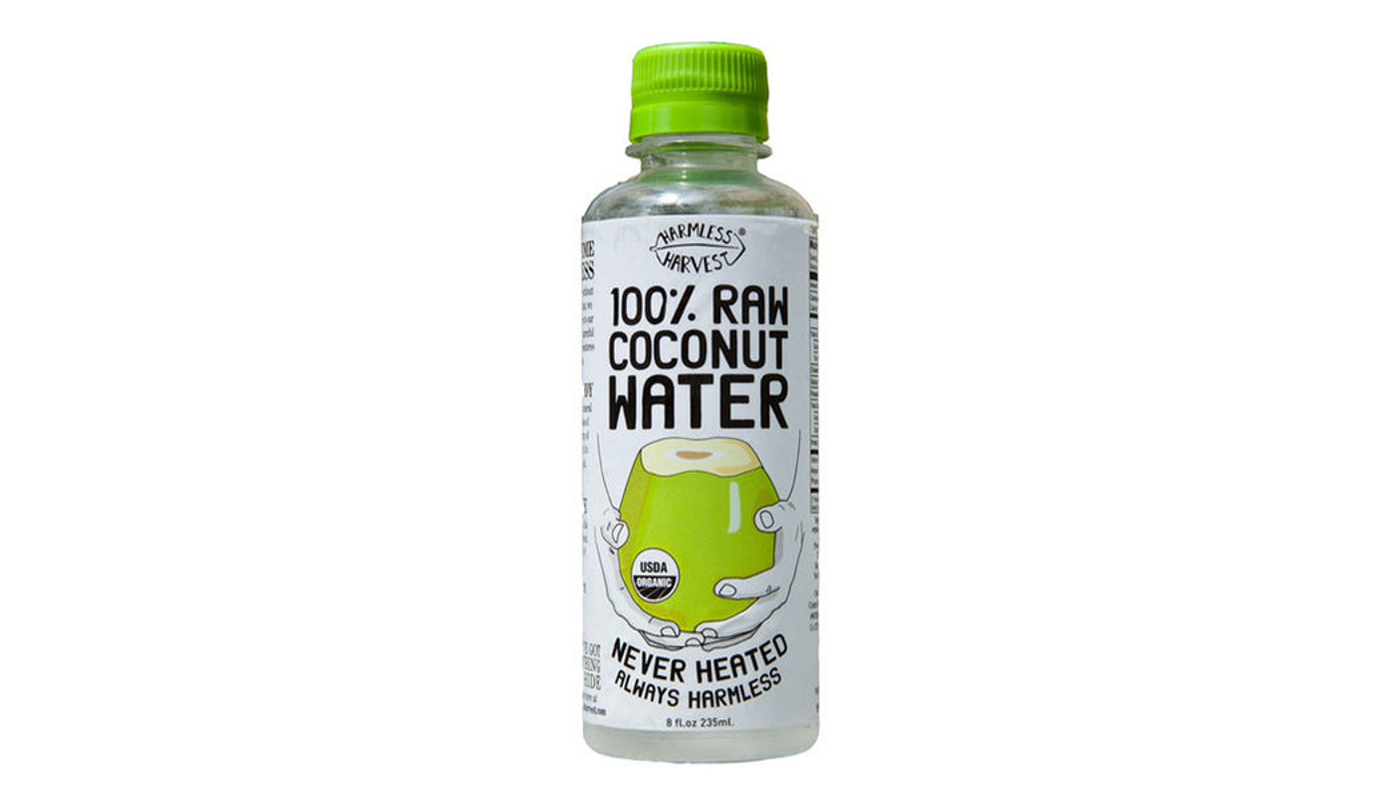 Order Harmless Harvest Raw Coconut Water 16oz Bottle food online from Oceanview Liquor store, Hermosa Beach on bringmethat.com