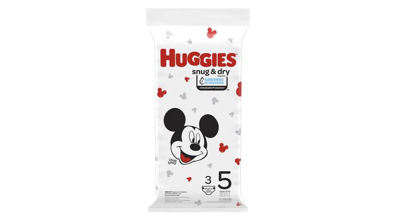 Order Huggies Snug And Dry Baby Diapers Size 5- 3 Ct food online from Trumbull Mobil store, Trumbull on bringmethat.com
