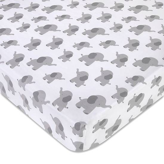 Order Wendy Bellissimo™ Mix & Match Lil Elephant Crib Sheet in White/Grey food online from Bed Bath & Beyond store, Lancaster on bringmethat.com