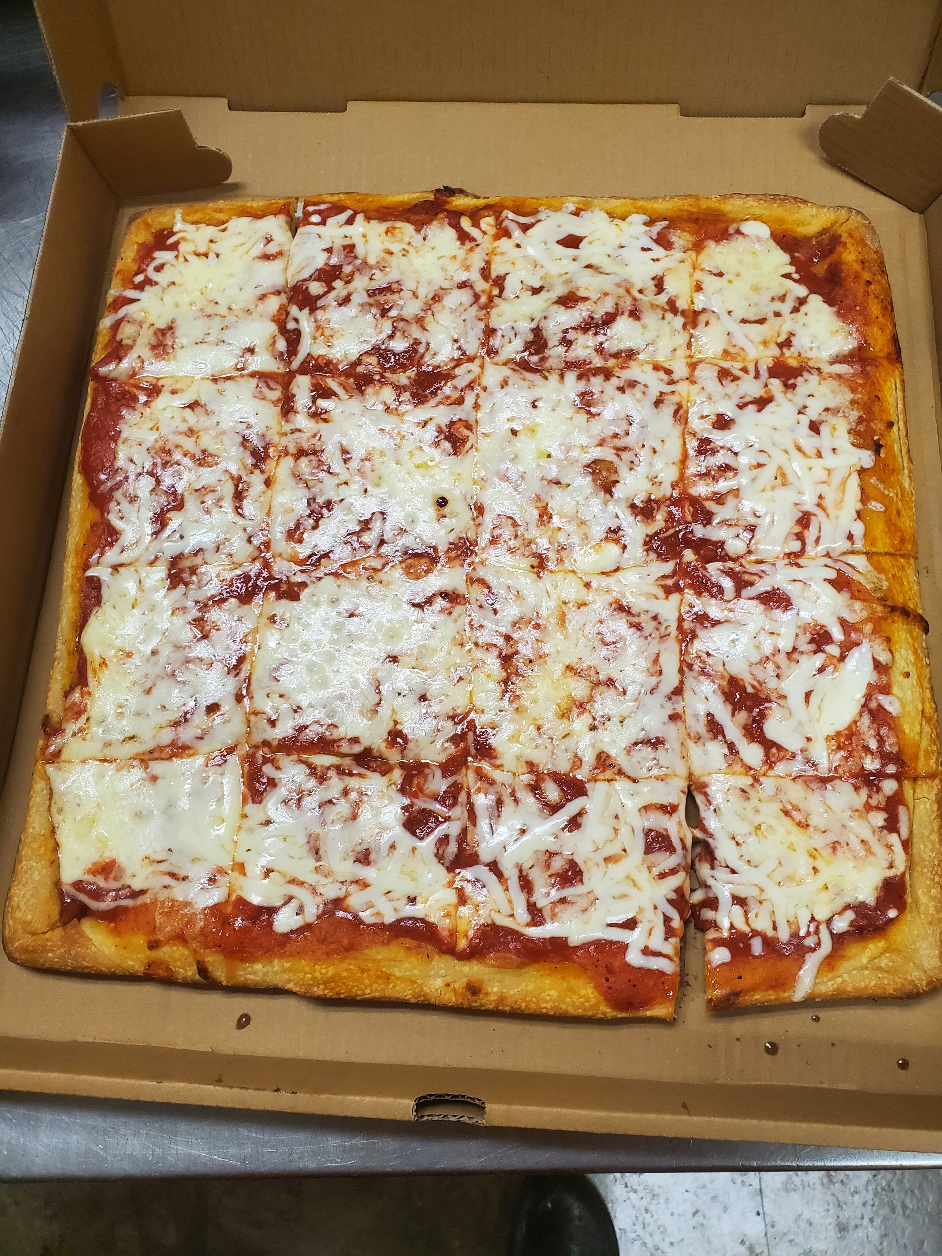 Order Plain Cheese Sicilian Pizza - 16" x 16" food online from Philly Pizza Llc store, Newark on bringmethat.com