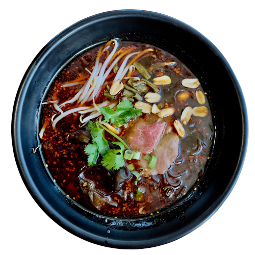 Order N5. Beef Hot and Sour glass noodles Soup骨汤肥牛酸辣粉 food online from Xian Rougamo #3 store, Belmont on bringmethat.com