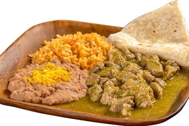 Order #11 Green Chile Plate food online from Filiberto Mexican Food store, Mesa on bringmethat.com