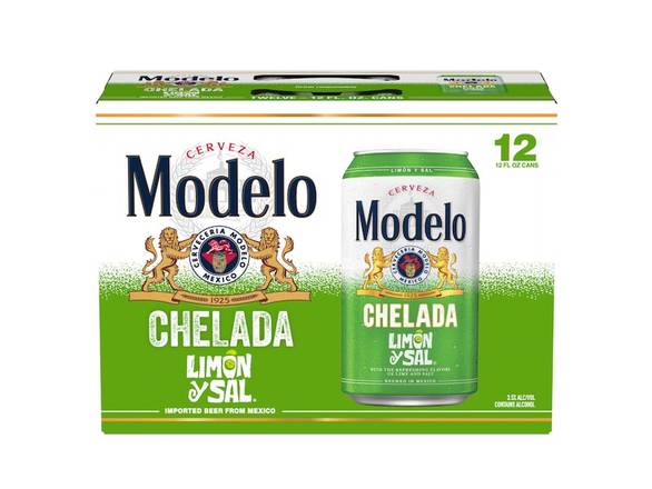 Order Modelo Chelada Limon y Sal Mexican Import Flavored Beer - 12x 12oz Cans food online from Prince Liquor store, Torrance on bringmethat.com