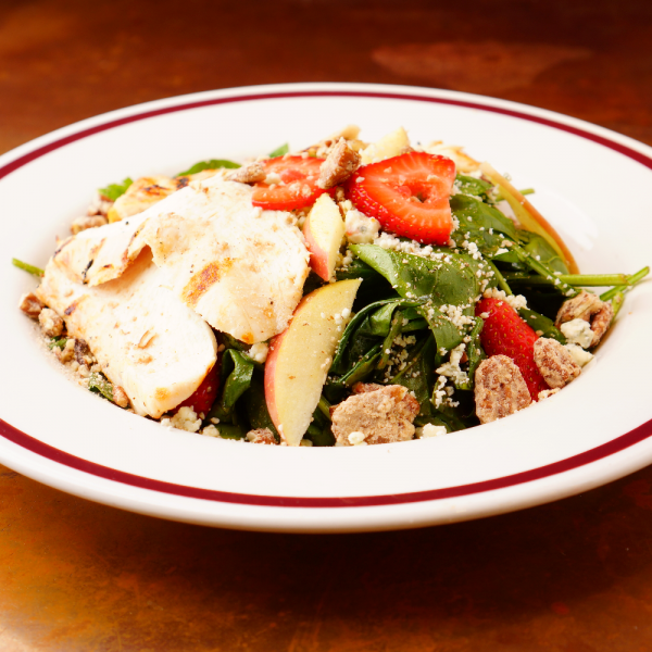 Order Chicken Spinach Salad  food online from La Creperie Cafe store, La Verne on bringmethat.com