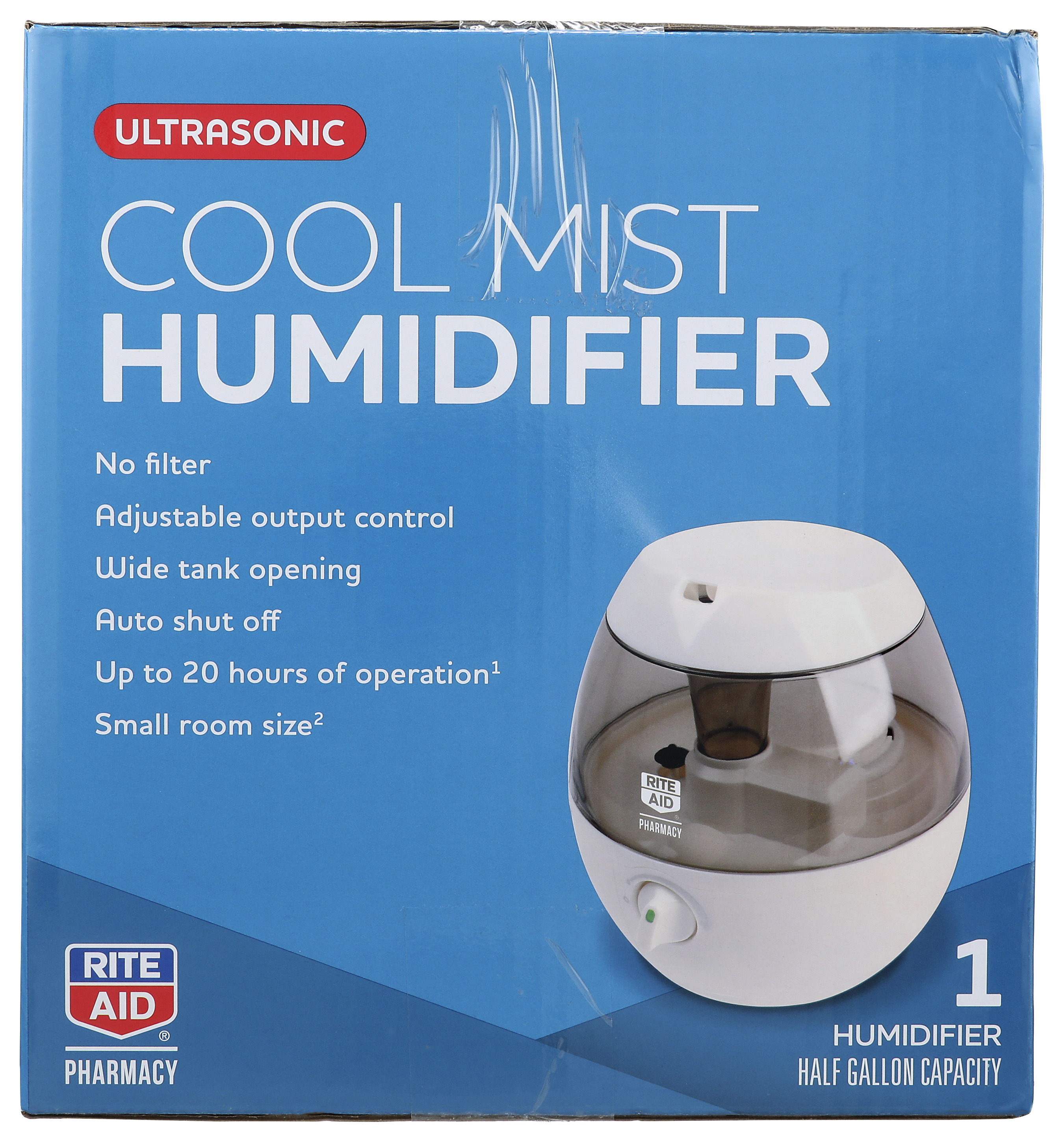 Order Rite Aid Ultrasonic Cool Mist Humidifier - Half Gallon food online from Rite Aid store, Antelope on bringmethat.com