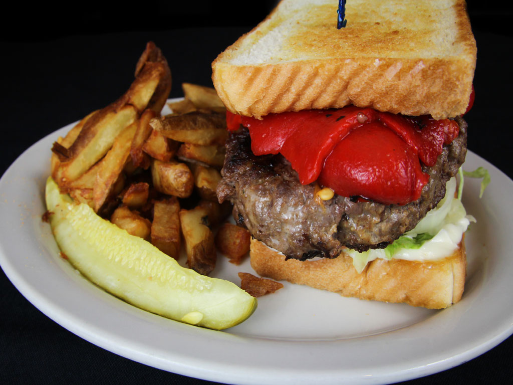 Order The Macedonian Burger food online from The Thurman Cafe store, Columbus on bringmethat.com
