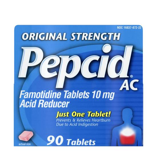 Order Pepcid AC Original Strength Tablets for Heartburn Prevention & Relief (90 ct) food online from Rite Aid store, Wilmington on bringmethat.com