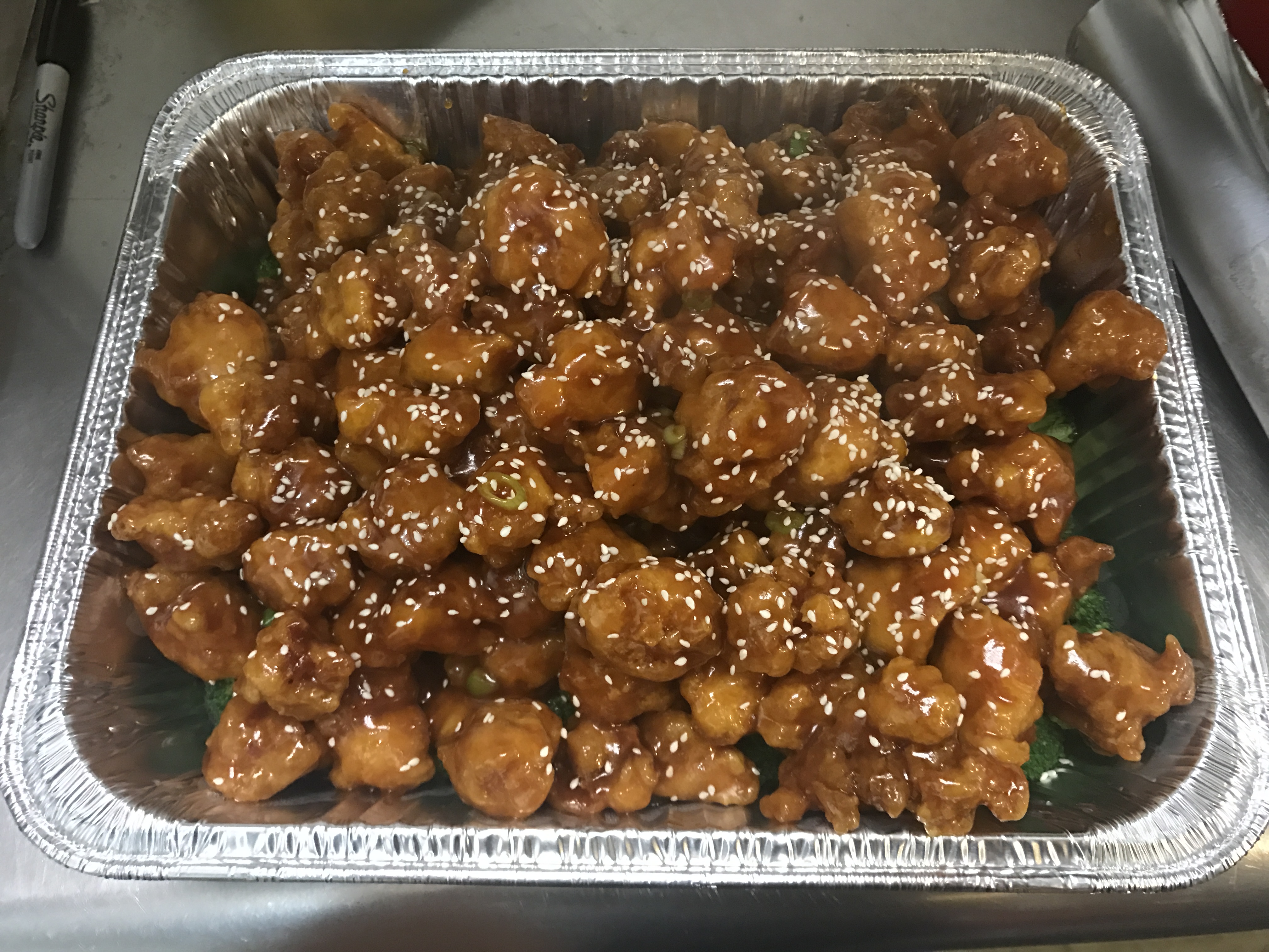 Order 3. Sesame Chicken Party Tray food online from Fire Wok store, Halethorpe on bringmethat.com