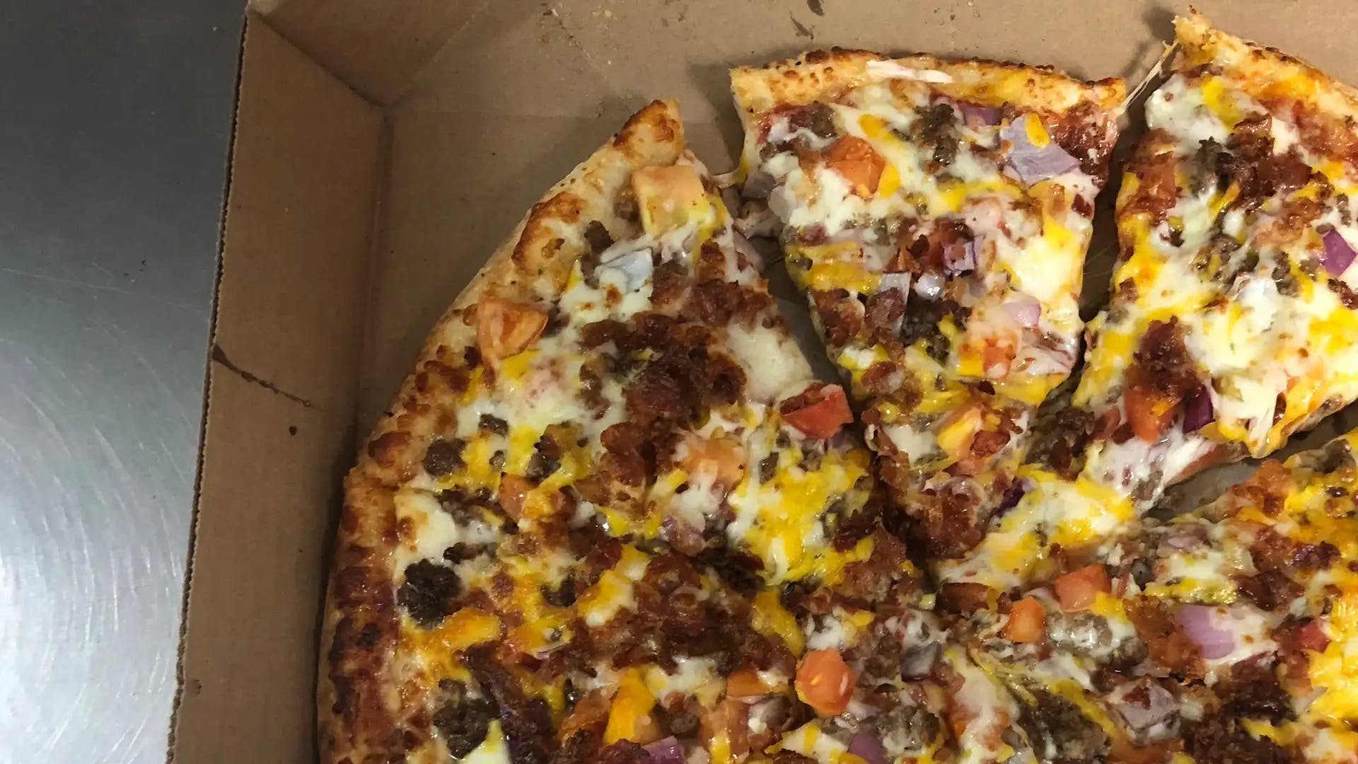 Order Double Cheese Burger Pizza - Small 10" (4 Slices) food online from Olive Oil's Pizzeria and More store, Canonsburg on bringmethat.com