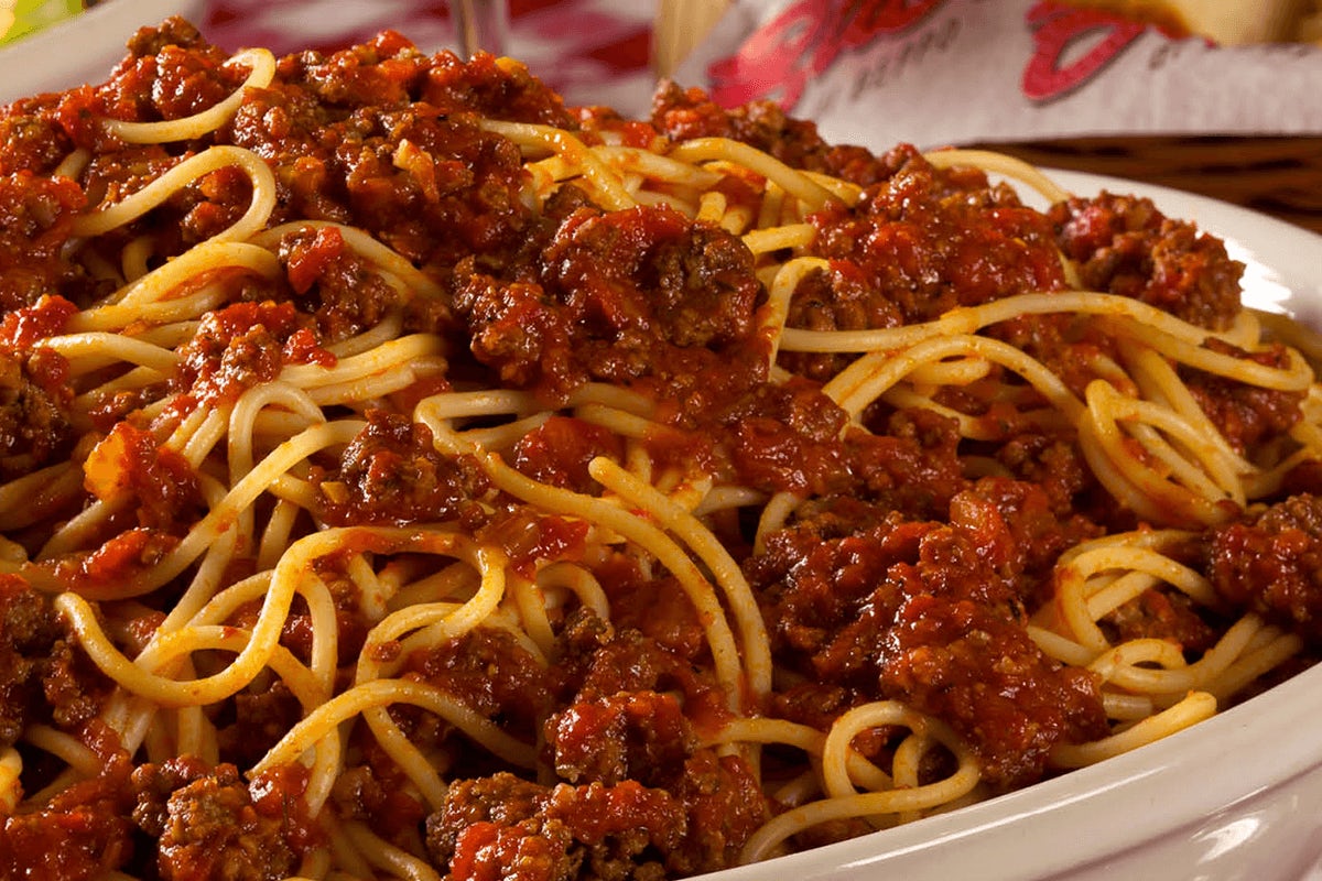 Order Spaghetti with Meat Sauce food online from Buca di Beppo store, Santa Clarita on bringmethat.com