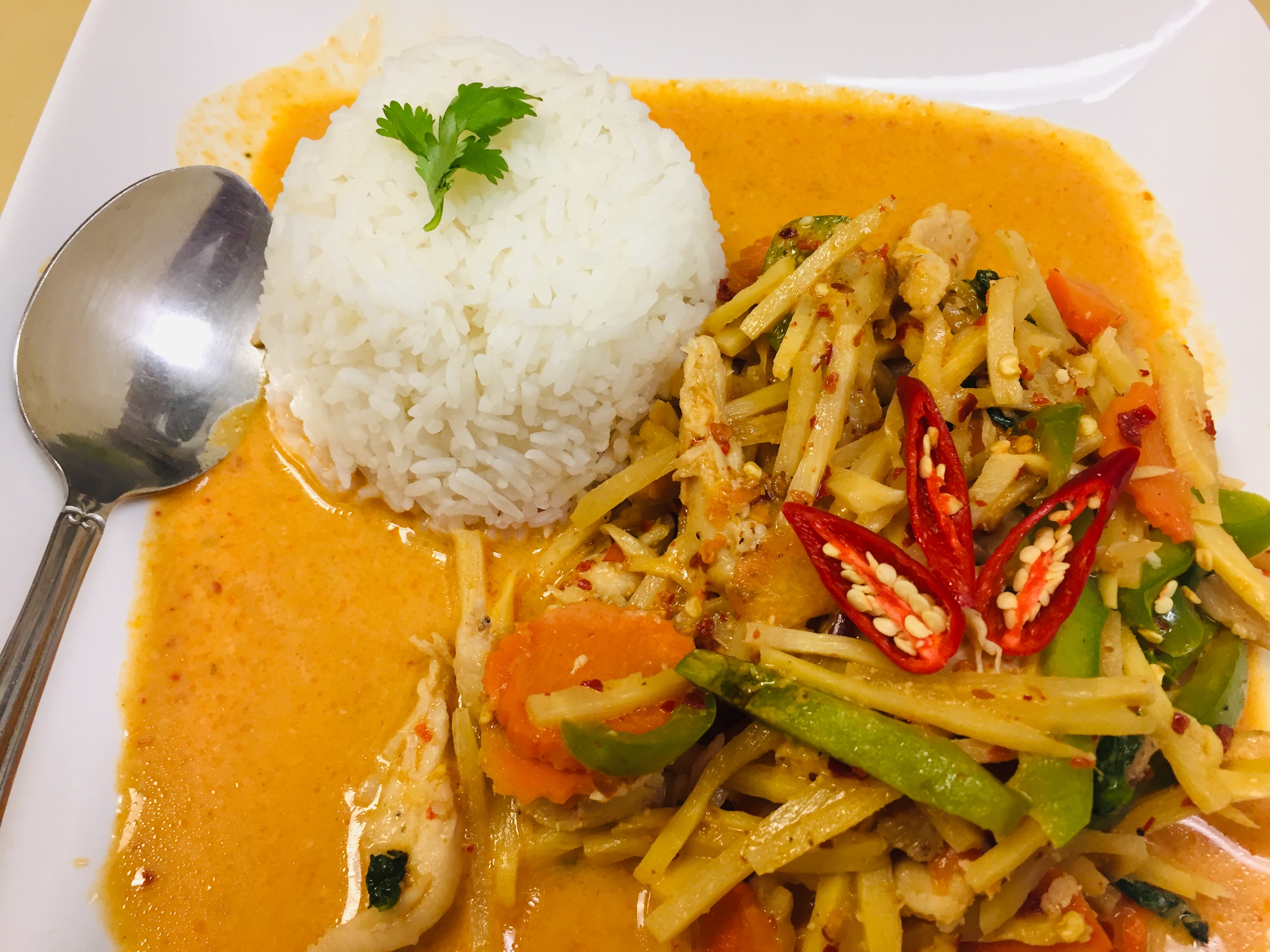 Order 2. Red Curry food online from Jewel of Siam Restaurant store, Orland Park on bringmethat.com