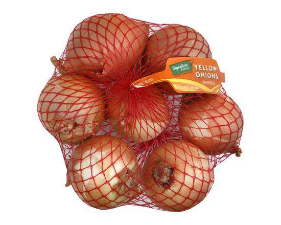 Order Signature Farms · Prepackaged Yellow Onions (3 lbs) food online from Vons store, Fillmore on bringmethat.com