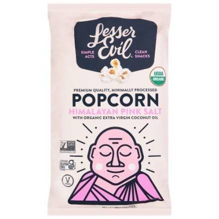 Order Lesser Evil Organic Himalayan Pink Salt Popcorn (5 oz) food online from Dolcezza Gelato store, Arlington on bringmethat.com