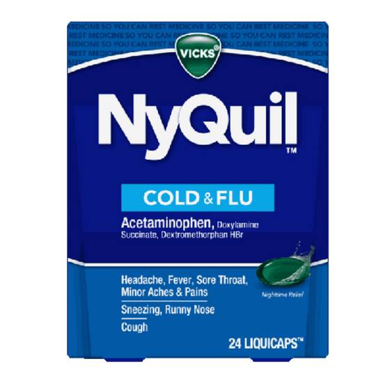 Order Nyquil Liquicaps Box food online from IV Deli Mart store, Goleta on bringmethat.com