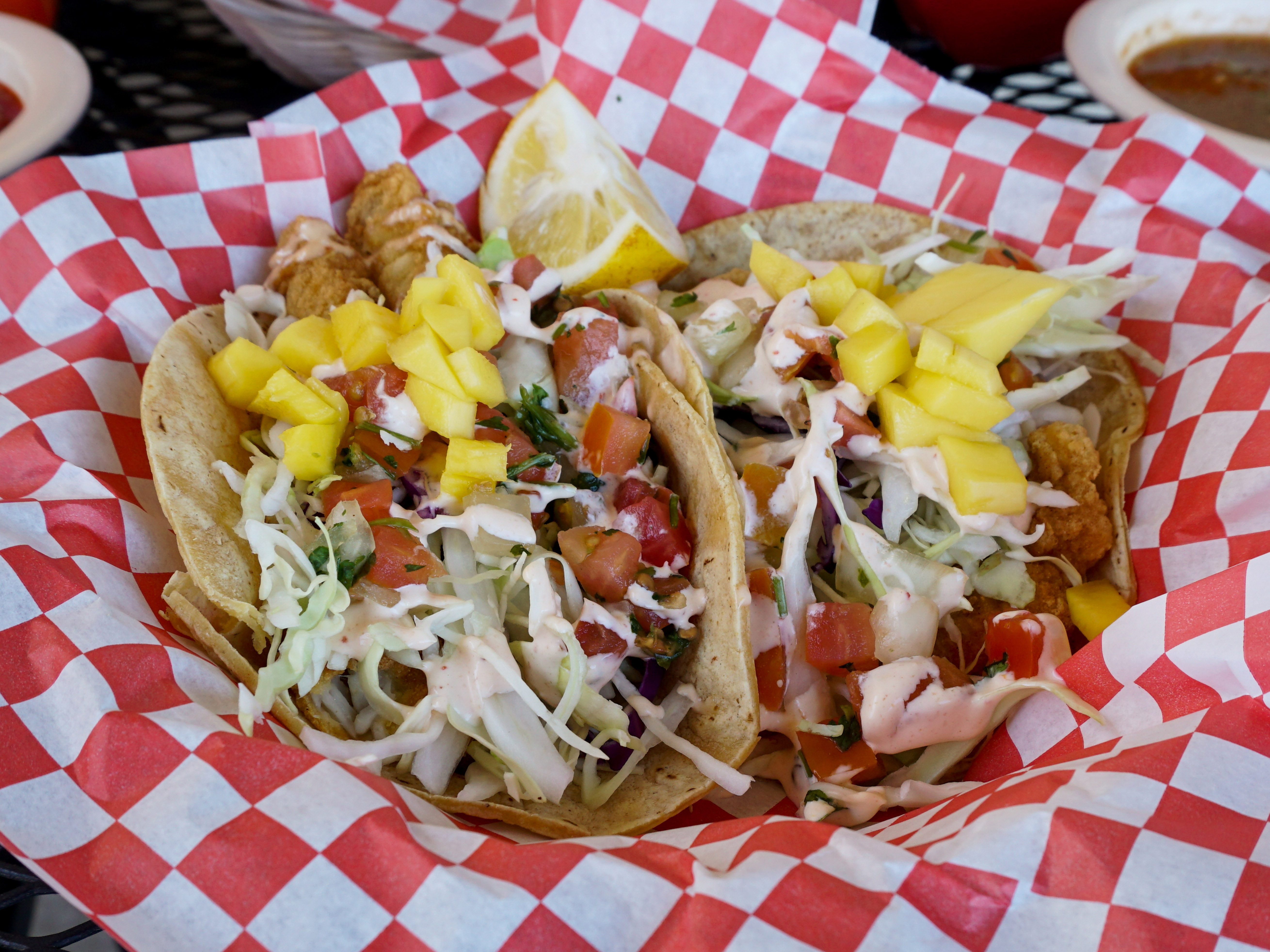 Order 2 Fish Taco Combo food online from Mi Ranchito Mexican Restaurant store, San Diego on bringmethat.com