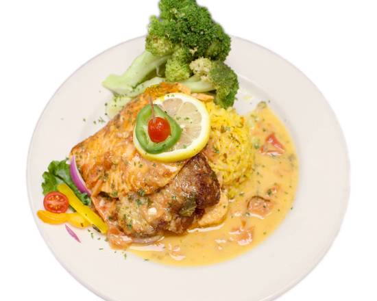 Order Crab Stuffed Salmon food online from Harbor House store, Detroit on bringmethat.com