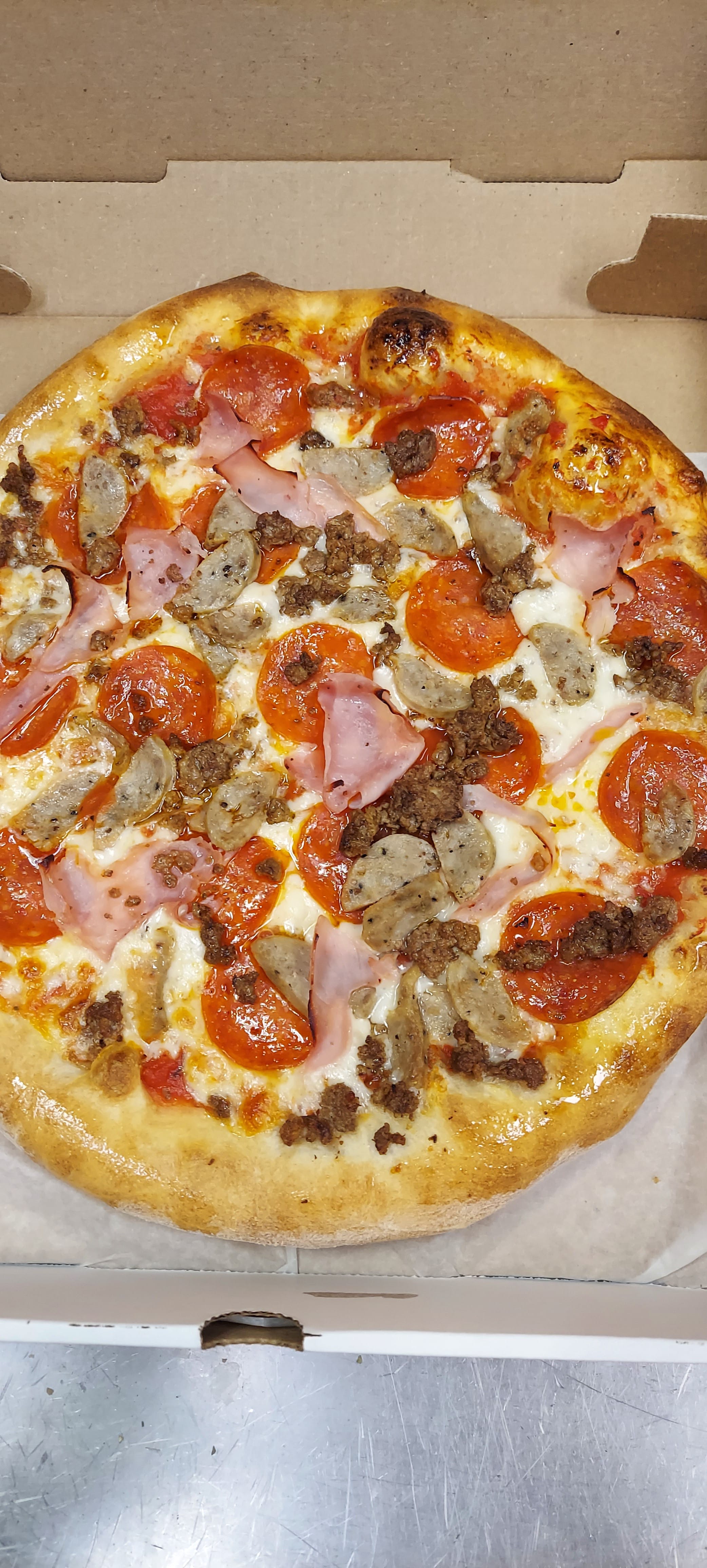Order Meat Lover Pizza - 10" Personal food online from Antica Napoli Pizza store, Gettysburg on bringmethat.com