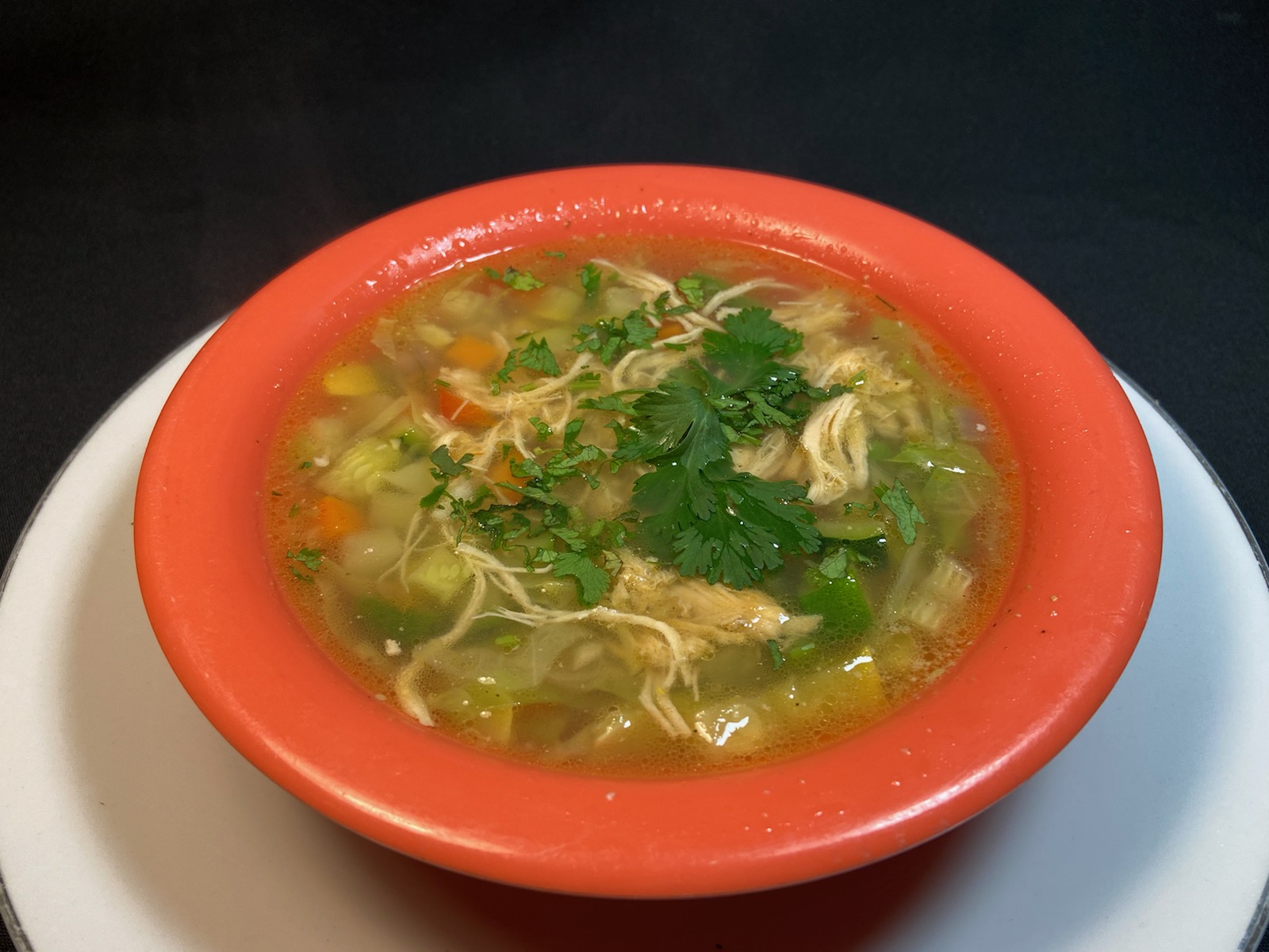 Order Bowl of Chicken Broth with Veggies food online from Adelita Taqueria Restaurant & Bar store, San Jose on bringmethat.com