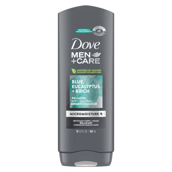 Order Dove Men+Care Blue Eucalyptus and Birch Men's Dry Skin Body Wash with Micromoisture, 18 OZ food online from CVS store, INGLEWOOD on bringmethat.com