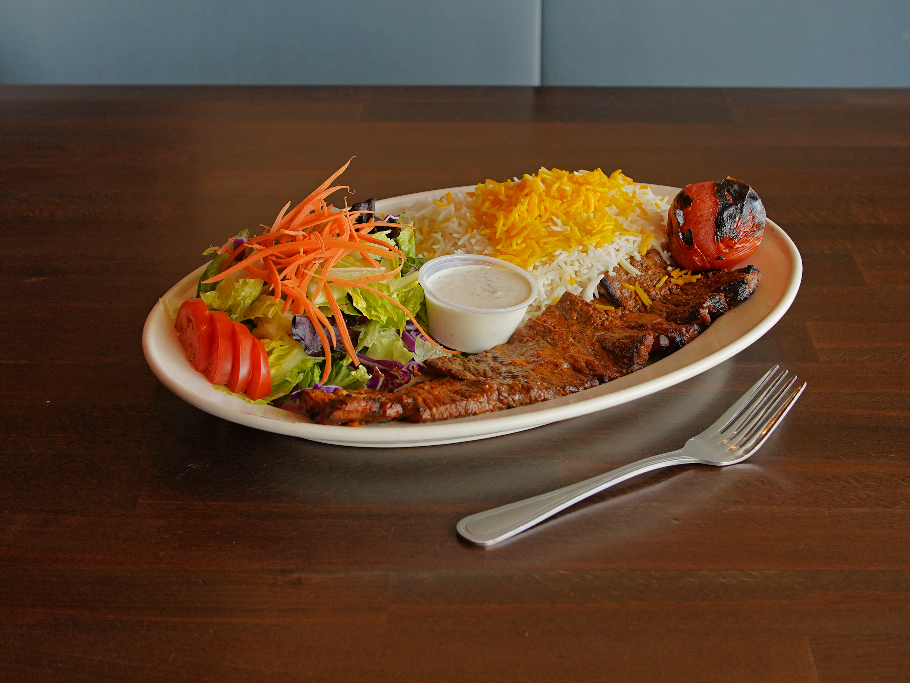 Order 28. Chelo Kabob Barg food online from Ali Baba Persian Restaurant store, Granada Hills on bringmethat.com
