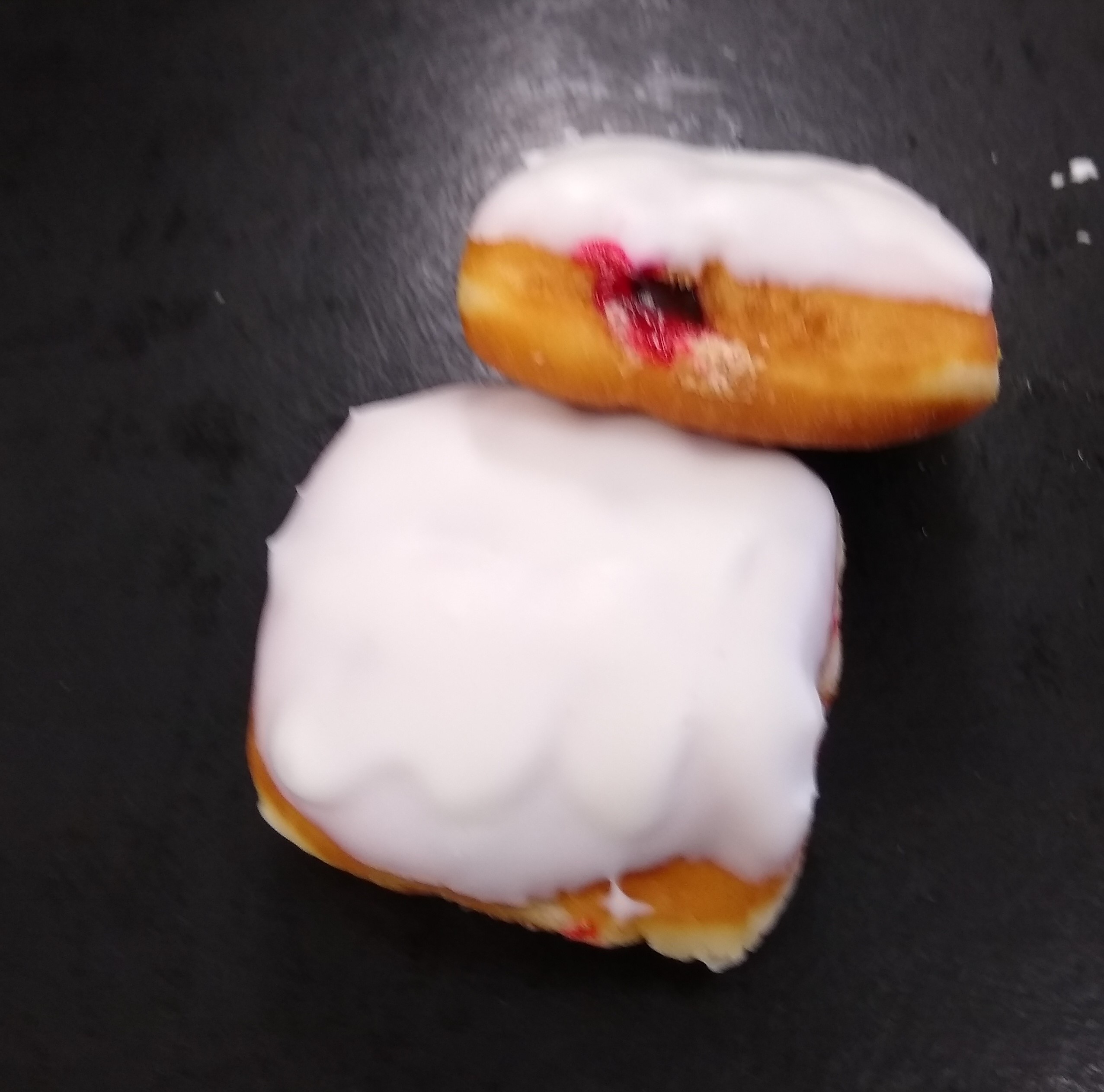 Order Raspberry Filled Jelly Donut food online from Mary Ann Donuts store, North Canton on bringmethat.com