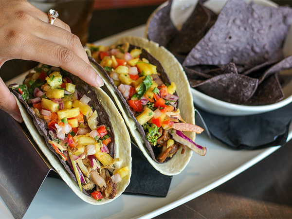 Order Pork Gordita Tacos food online from Firerock Grille store, Caledonia on bringmethat.com