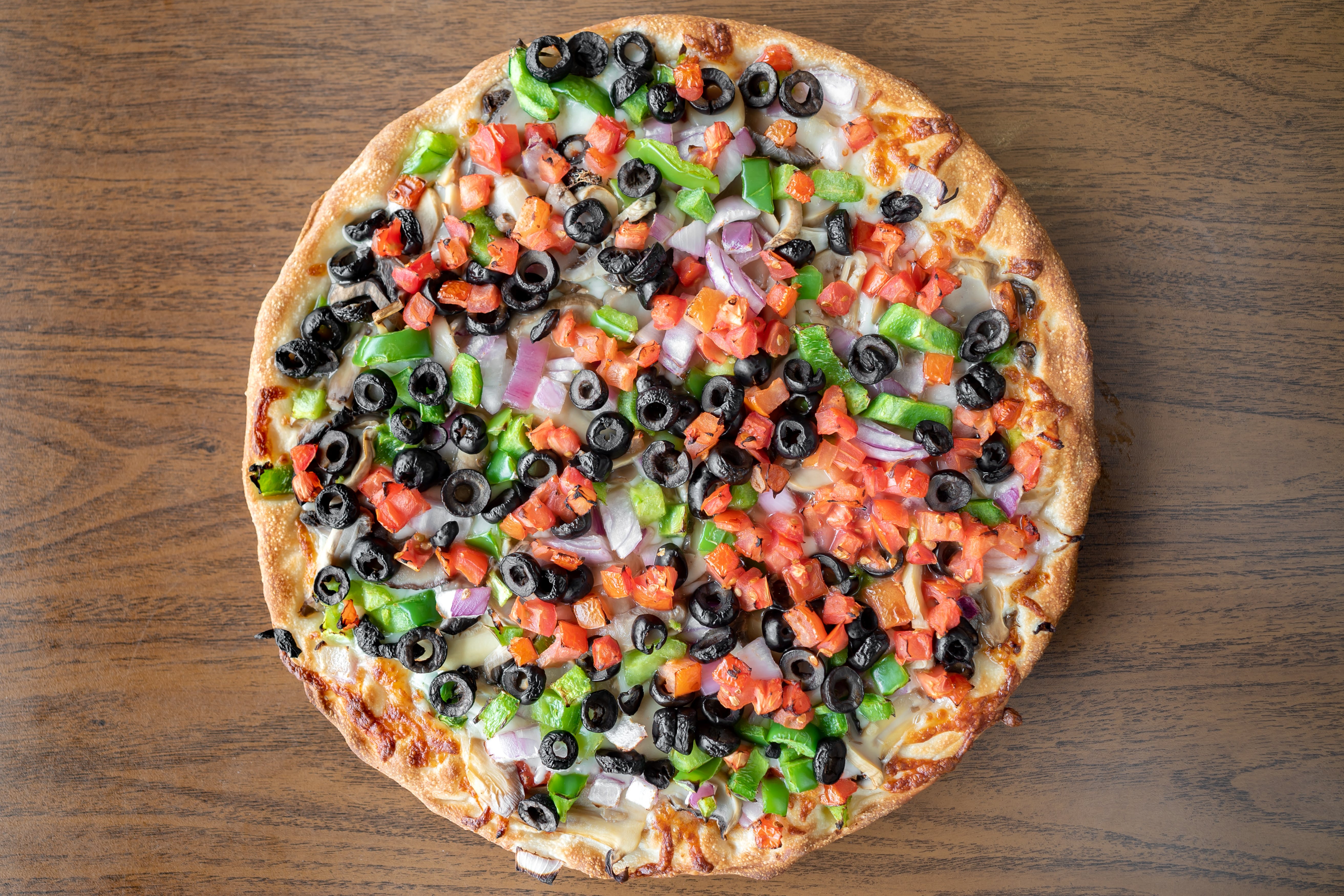 Order Veggie Supreme Pizza - Small 9" (6 Slices) food online from Pjay Pizza store, Parma on bringmethat.com