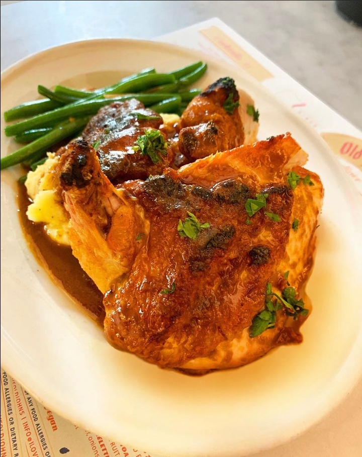 Order D-Pan roasted Chicken food online from Old john's luncheonette store, New York on bringmethat.com