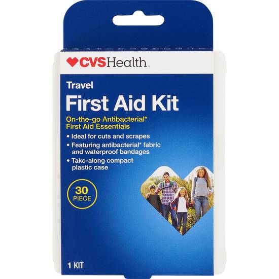 Order CVS Health Travel First Aid Kit, Antibacterial Essentials, 30 Piece food online from CVS store, FRANKFORT on bringmethat.com