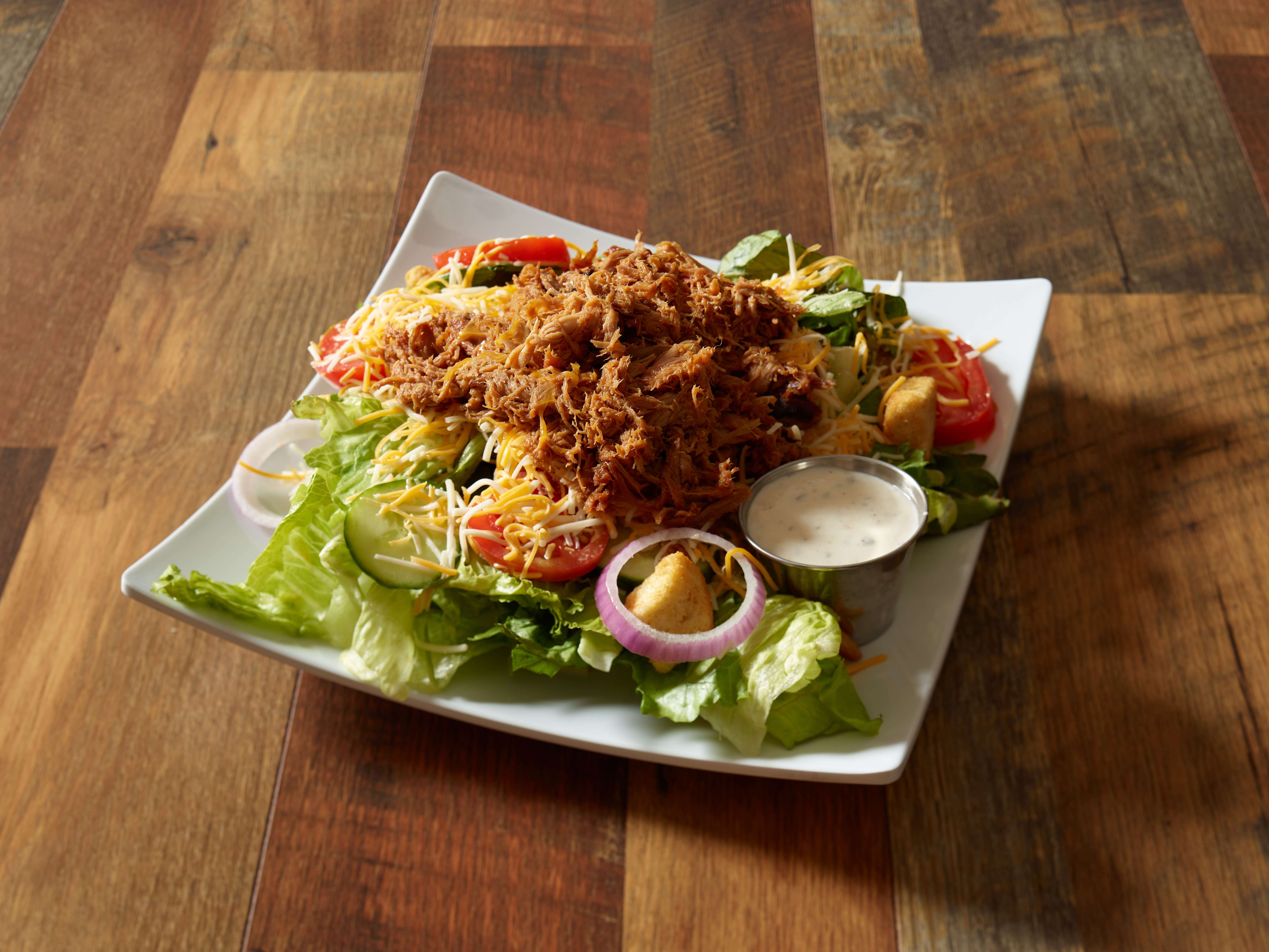 Order Big Salad with Meat food online from Outlaw Potato Shack by Texas BBQ Joint  store, Rochester on bringmethat.com