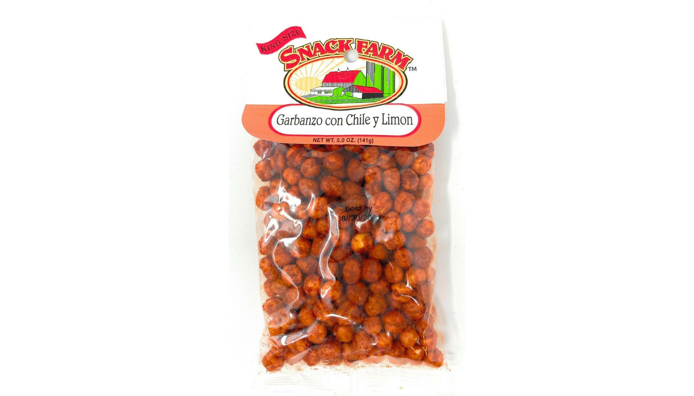 Order Snack Farm Garbanzo Beans Con Chile Limon 5 oz Bag food online from JR Food Mart store, Camarillo on bringmethat.com