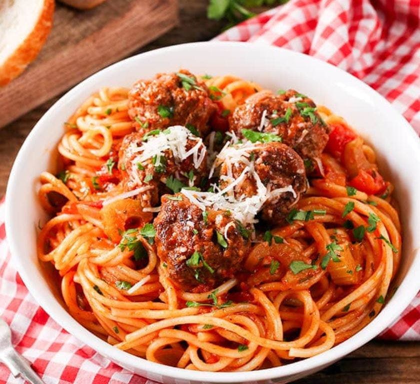 Order Pasta with Meatballs - Pasta food online from Lunetta pizza store, New York on bringmethat.com