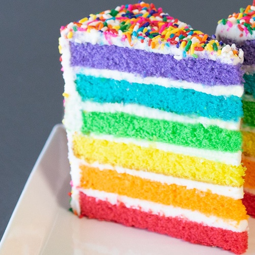 Order Rainbow Cake Slice food online from PizzaCake store, Las Vegas on bringmethat.com