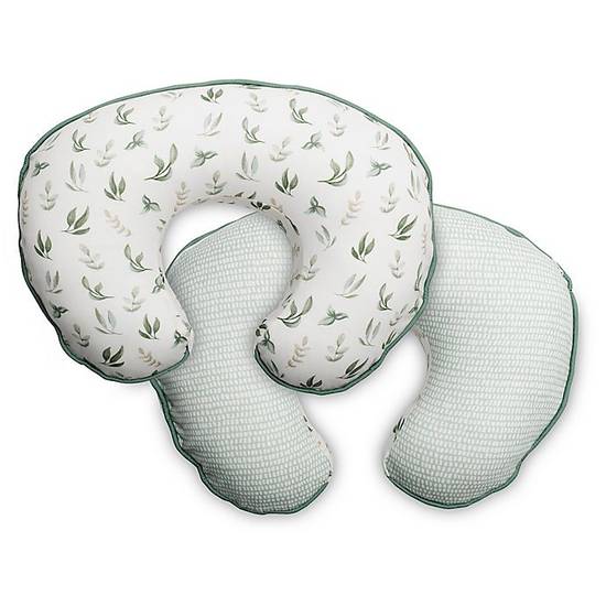 Order Boppy® Organic Cotton Nursing Pillow Cover in Green Little Leaves food online from Bed Bath & Beyond store, Lancaster on bringmethat.com