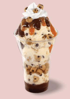 Order Chocolate Chip Cookie Dough Layered Sundae food online from Baskin-Robbins store, Sun Valley on bringmethat.com