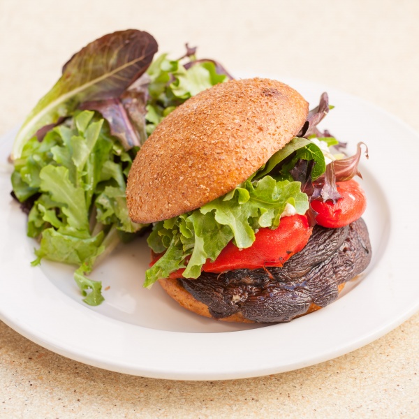 Order Portobello and Goat Cheese Burger food online from That Pizza Place store, Los Angeles on bringmethat.com
