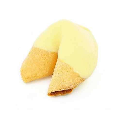 Order Light Yellow Chocolate Covered Fortune Cookies food online from Fancy Fortune Cookies store, Indianapolis on bringmethat.com
