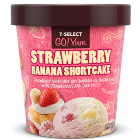 Order 7-Select GoYum Strawberry Banana Shortcake Pint food online from 7-Eleven store, Corning on bringmethat.com