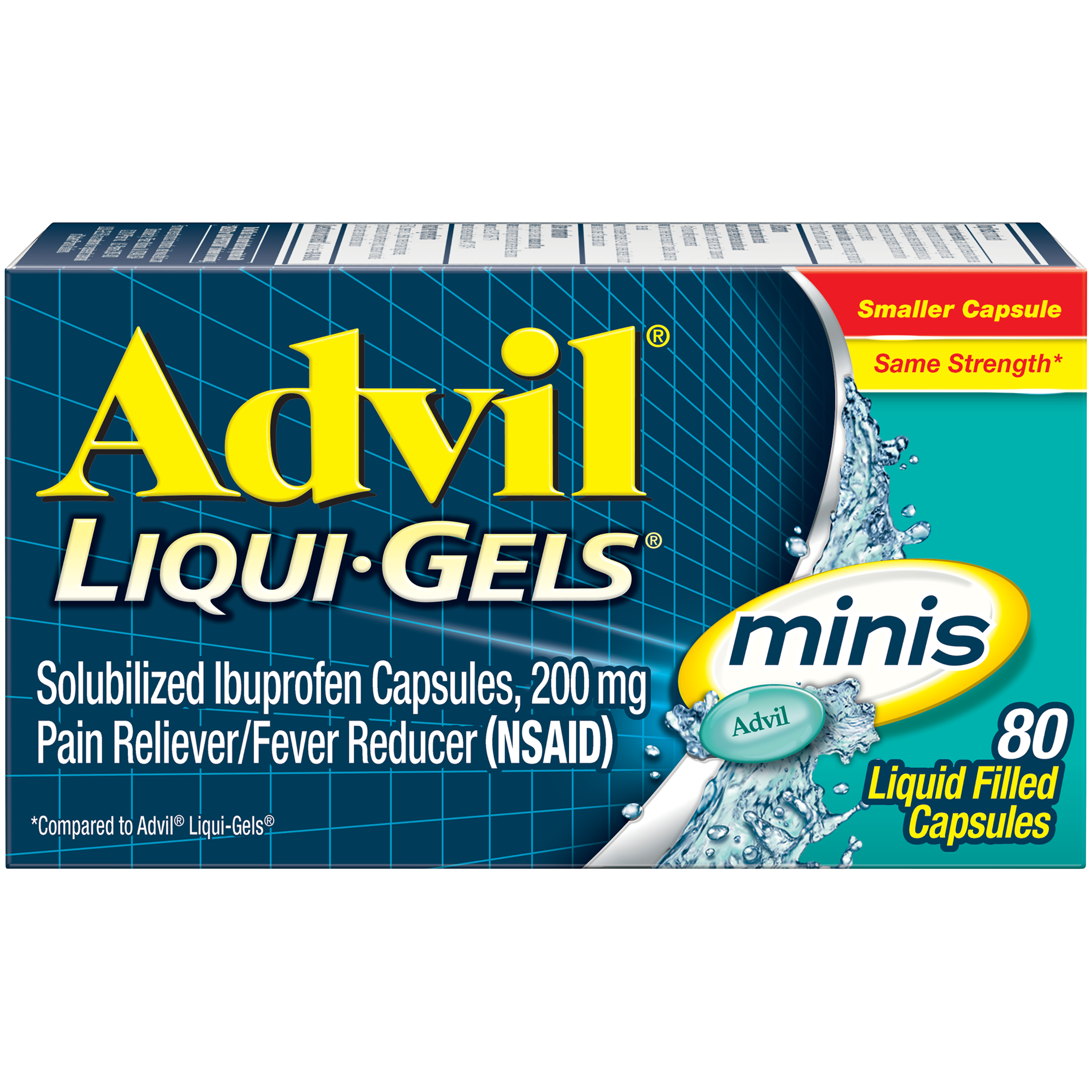 Order Advil Liqui-Gels Minis Pain Reliever and Fever Reducer - 200mg, 80 ct food online from Rite Aid store, Chino Hills on bringmethat.com