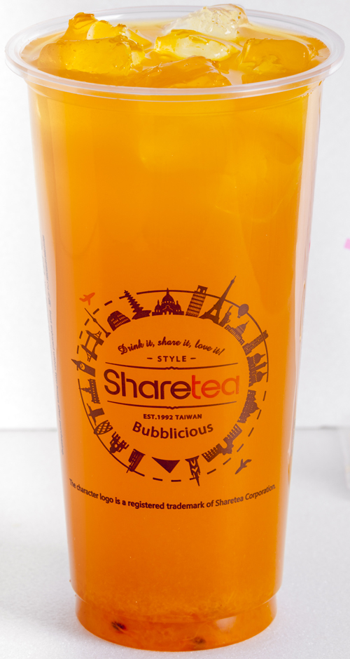 Order Mango and Passion Fruit Green Tea food online from Sharetea-Westfield store, San Francisco on bringmethat.com
