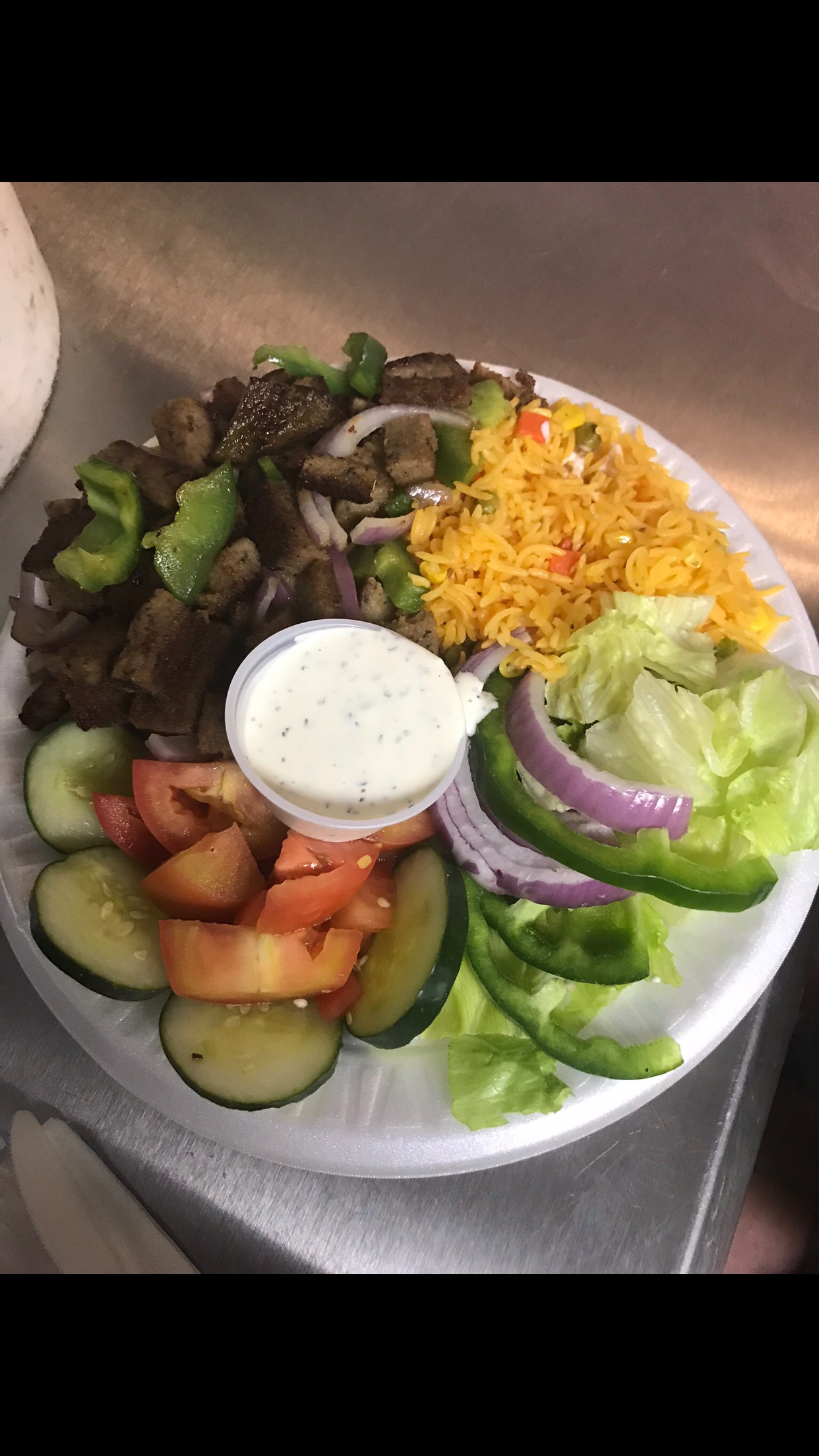 Order 10. Gyro Platter Combo food online from New York Fried Chicken & Pizza store, Elizabeth on bringmethat.com