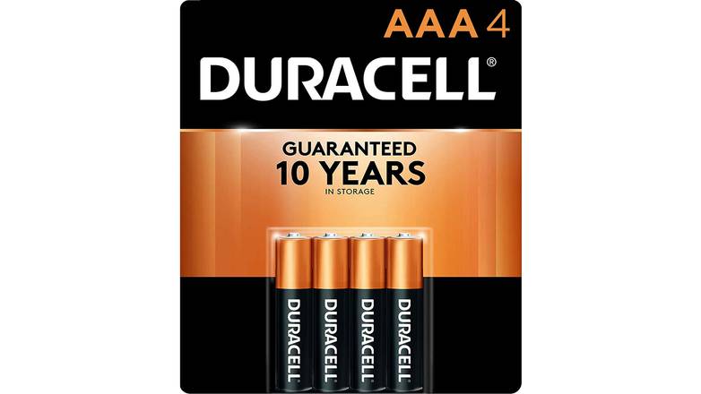 Order Duracell - CopperTop AAA Alkaline Batteries 4 Count food online from Valero Food Mart store, Murrayville on bringmethat.com