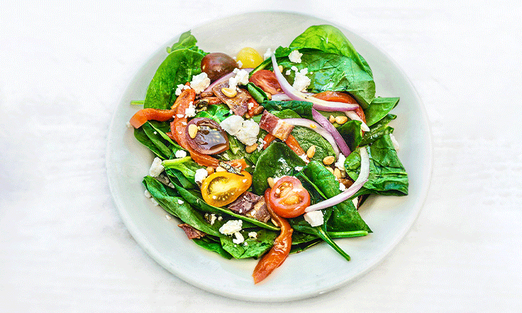 Order SPINACH SALAD food online from Freddie Parker Pasta & Salad Shop store, Menlo Park on bringmethat.com